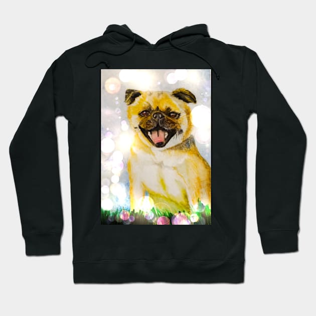 Pug Hoodie by teenamarie23art